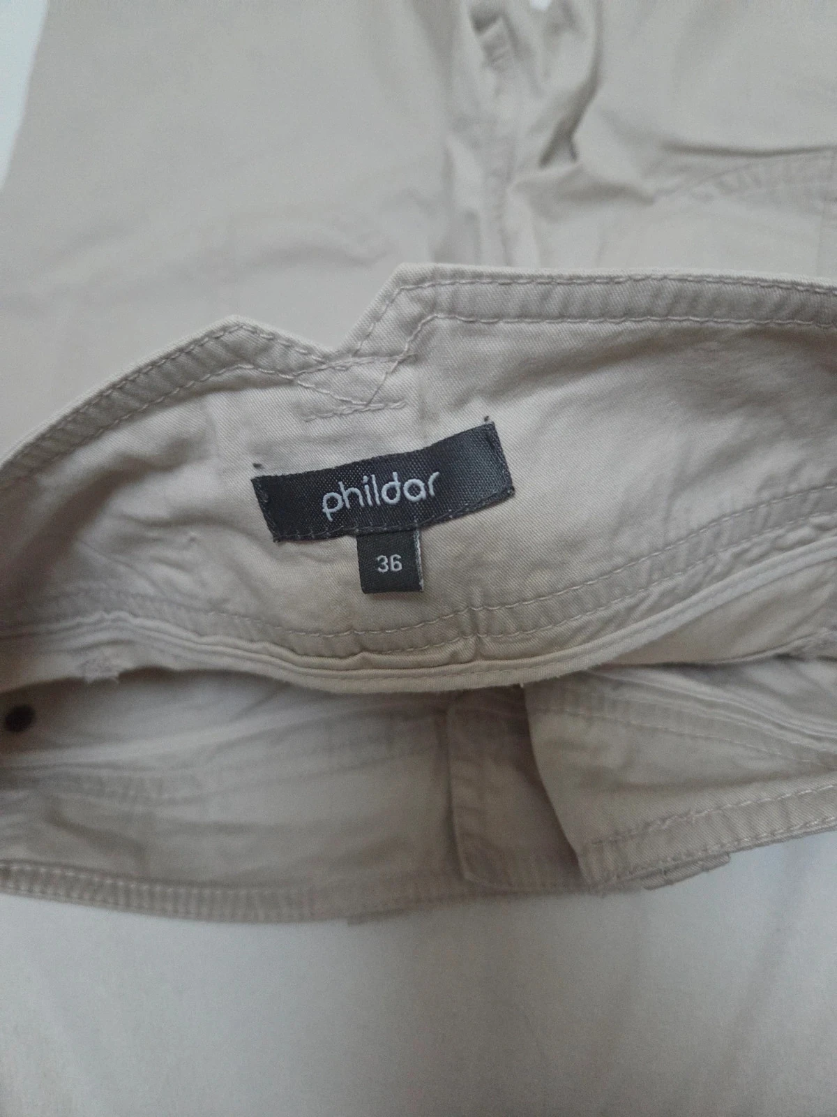 Pantacourt vintage beige – Talla 36 – photo 4